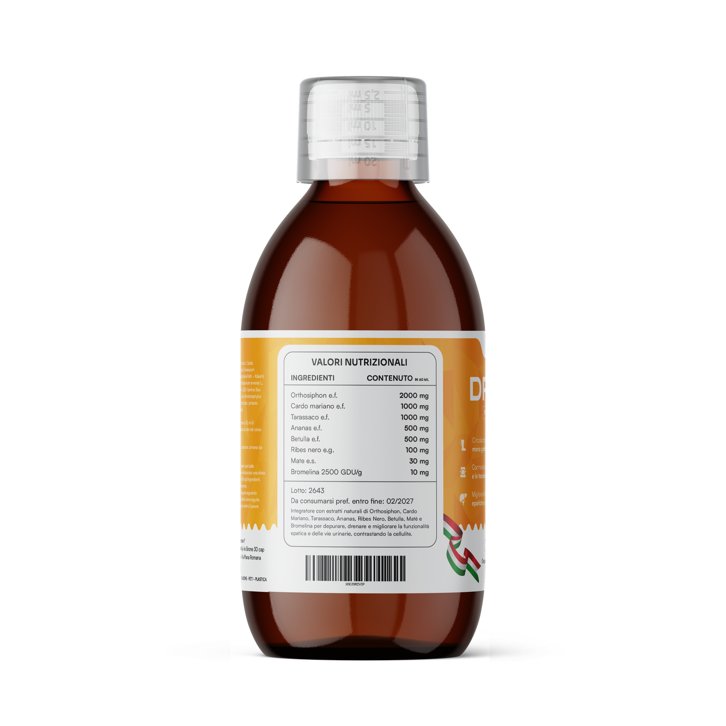 Drenante Forte Dimagrante Donna Brucia Grassi Potenti Veloci Anticellulite Gambe Detox Depurativo Fegato e Intestino Pancia Piatta e Peso Forma Gusto Ananas 500 ml Made in Italy by Bull Burner