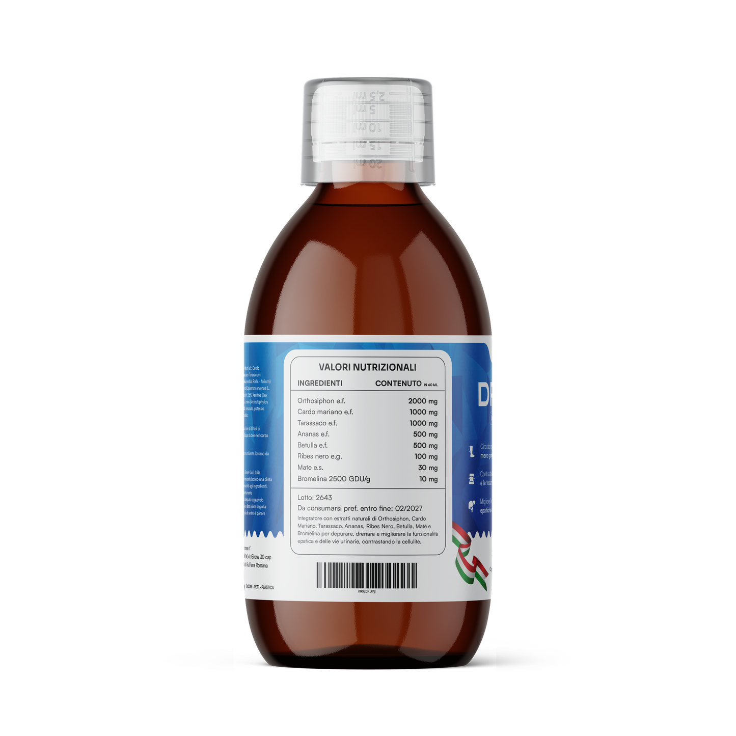 Bull Burner Drenante forte dimagrante Donna Brucia Grassi Potenti Veloci Anticellulite Gambe Detox Depurativo Fegato e Intestino Pancia Piatta e Peso Forma Gusto Frutti di Bosco 500 ml Made in Italy